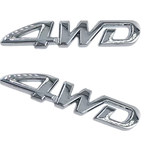 Image of 2 PCS NEW 3D Zinc Alloy Chrome 4WD Rear Chrome Emblem Logo Trunk LID (Silver)