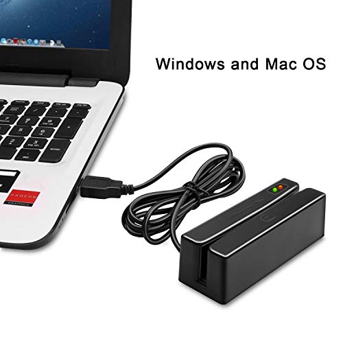 SZiTW MSR98 Bi-Direction Swipe Card Reader USB PCSC Mini Credit Card 3 Track Hi Lo Co Magnetic Reader Swiper for POS System Cashier Registry (1 Set) - Thumbnail 5