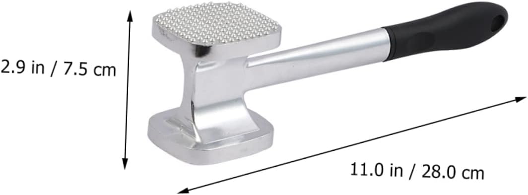 ABOOFAN Aluminum Steak Hammer Meat Tenderisers Kitchen Steak Hammer Meat Tenderizer Mallet Heavy Duty Meat Hammer Meat Tenderiser Hammer Kitchen Tool for Use Pounder Silver Aluminum Alloy.