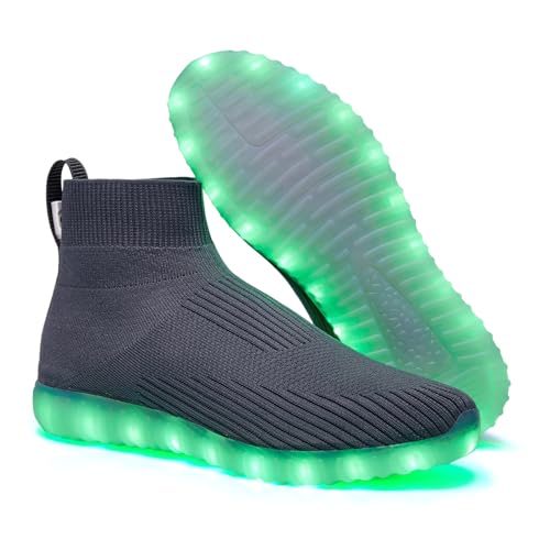Light Up Shoes for Women Men USB Charging Unisex LED Shoes Halloween Flashing Dancing Sneakers with Mesh Uppers Black2