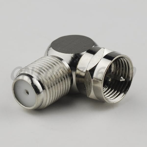 Wiring Connecting Terminals - RF Electrical F-F Adapter 75 Ohm F Jack to F Plug Right Angle Female and Male Brass