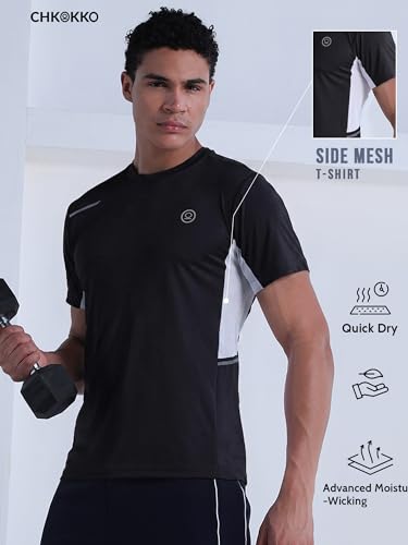 Image of CHKOKKO Gym T Shirts for Men Workout Quick Regular Dry Fit Sports Tshirt for man Breathable Moisture-Wicking Half Sleeve Round Active wear Running Boys T Shirt