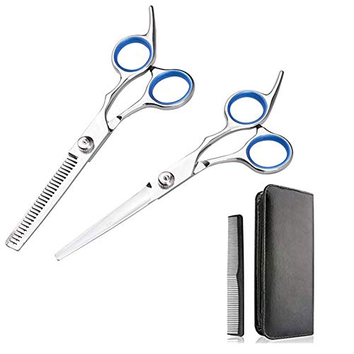 Preisvergleich Produktbild Haarschere Set, Profi Friseurschere Haarwerkzeuge, Scharfe Friseurscheren Haarschneideschere Licht Einseitiger Effilierer EffilierschereHaarschnitt Frisörschere mit Plastikhaarkamm