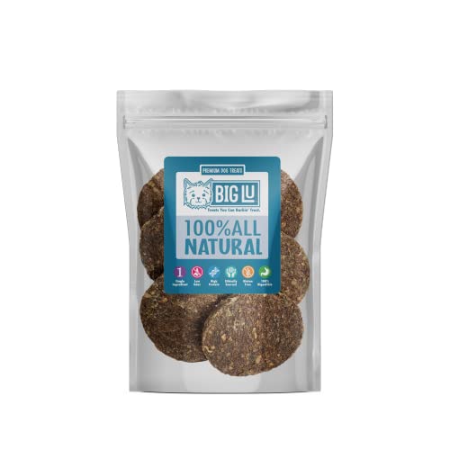 Big Lu - Green Tripe Burger Dog Treats, All-Natural Grass-Fed Beef with Probiotics and Digestive Enzymes, Grain-Free, 4-Inch Patties (20 Pack)
