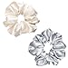 12 Pcs Satin Silk Hair Scrunchies Soft Hair Ties Fashion Hair Bands Hair Bow Ropes Hair Elastic Bracelet Ponytail Holders Hair Accessories for Women Girls (4.5 Inch, Assorted Classic color)
