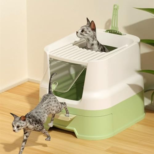 Arenero cerrado para gatos con tapa y bandeja deslizante miniatura 6