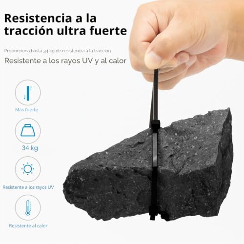 Miniatura 4 de Xingo 1200 Piezas Negras Bridas Para Cables Profesionales, 300mm X 5.8mm, Resistentes Uv, Bridas Para Cables Para Oficina, Hogar, Exteriores