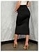 OYOANGLE Women's Maternity High Waisted Bodycon Pencil Skirt Elegant Work Office Dressy Midi Skirts Black Medium