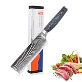 Nakiri Knife, 7-Inch Kitchen Nakiri Knives with 9Cr18MoV Steel Core, Razor Sharp Japanese Vegetable...