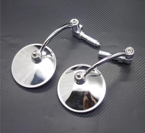 Espejos retrovisores redondos de 22mm en color plata estilo retro para moto Cafe Racer 5