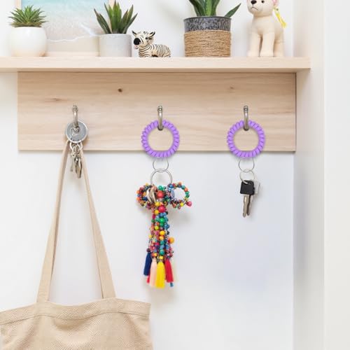 Image of Spiral Coil Keychain, Anti-lost Key Chain Holder Lanyard Cord for Sauna Outdoor Sports and Gym Pool