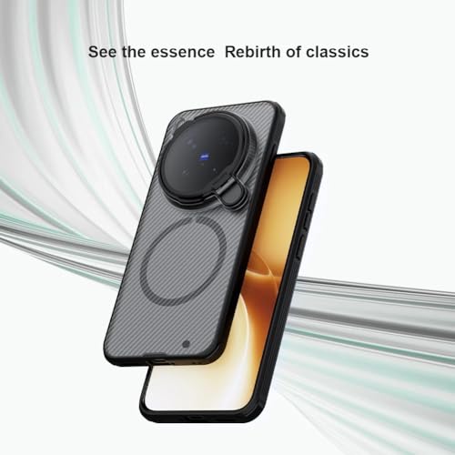 Image of Nillkin Case for Vivo X300 (6.31 inch Inch) CamShield Prop Magnetic Flip Style Transparent Lens Camera Protect Mobile Holder TPU + PC Transparent Black Color