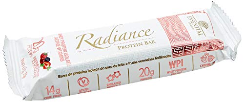 Essential Nutrition Radiance Barra de proteínas, Sabor Frutas Vermelhas com Chocolate Branco, 8 Unid