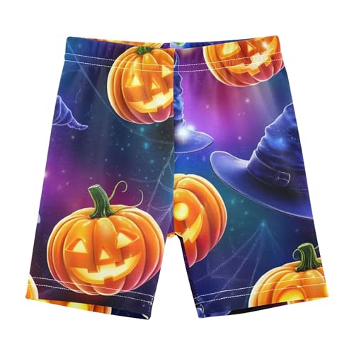 Girls' Biker Shorts Toddler Cotton Shorts for Under Dresses Halloween Pumpkins Summer Clothes 4t