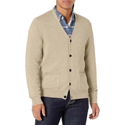 Men Slim Fit V Neck Knit Cardigan Sweater Casual Soft Long Sleeve Button Front Knitwear2