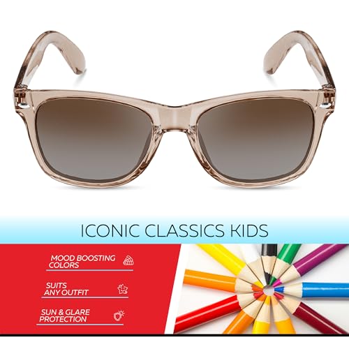 Image of Retro Rewind Kids Sunglasses for Boys Girls Age 3-12 - Shatterproof UV400 Toddler Children Sun Glasses