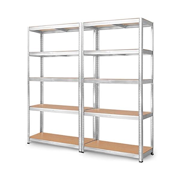 ecomi 2er Set Schwerlastregal Kellerregal Lagerregal Steckregal 180x90x40 875kg Werkstattregal Metall