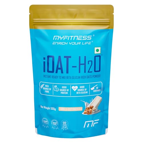 Image of Oats Powder | iOat H2O | Instant Ready To Mix Beta Glucan Rich Flavoured Oats Powder | Breakfast Cereals (500g (Pack Of 1), Vanilla Butterscotch)