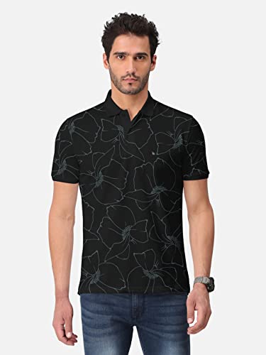 Image of BULLMER Beige Trendy Printed Half Sleeve Polo T-shirt for Mens