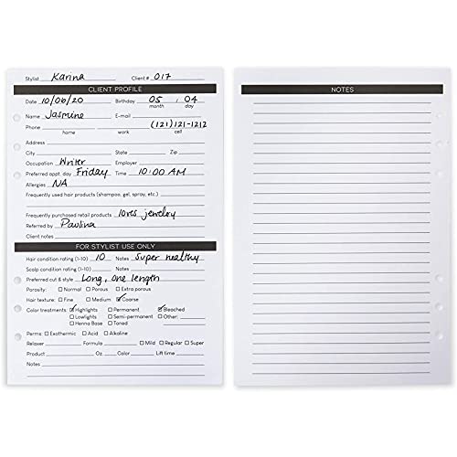 Stockroom Plus Client Profile Cards - Dual-Sided Layout for Appointment Cards - 180 gsm Cardstock for Salon & Spa Use - Pack of 200, 8.25 x 5.7 in, White, Paper by Stockroom Plus - Image 3