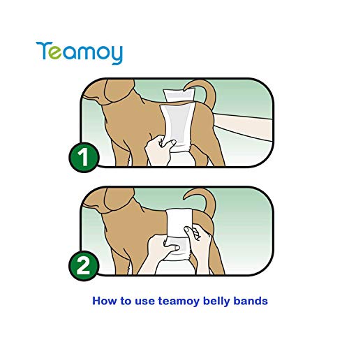 Teamoy Belly Bands For Male Dogs With Removable Pads, Reusable Washable Puppy Dog Diaper Wraps(Pack Of 3), L2 #TOP5