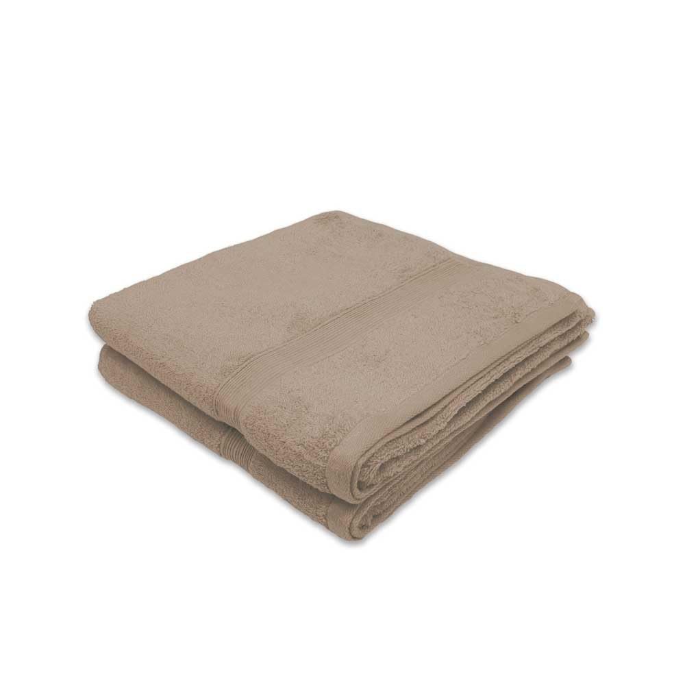 Alpes Blanc - Set di 2 asciugamani da bagno, 100 x 150 cm, spugna 600 g/m2, 100% cotone, colore: tortora