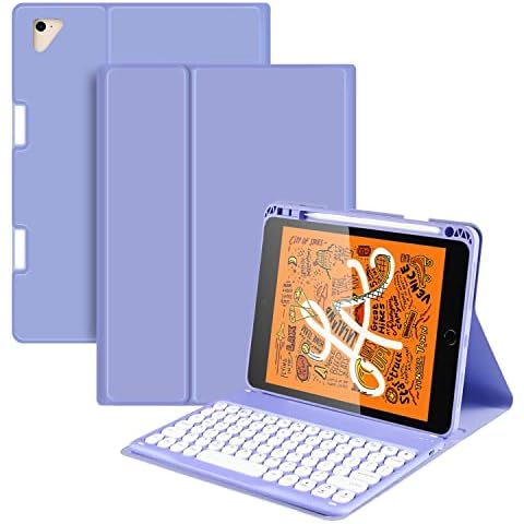 YMXuan iPad Keyboard Case for iPad 9.7 2018 (6th Generation)-2017 (5th Gen)-iPad Pro 9.7 inch-iPad Air 2/1,Smart Cover with Detachable Wireless Bluetooth Keyboard,Bulit-in Pencil Cover