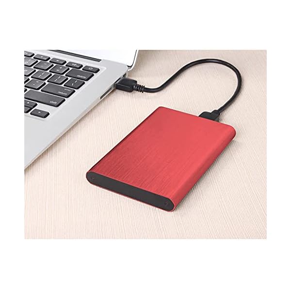 Externe Festplatte, 1 TB, 2 TB, tragbar, ultradünn, tragbare Festplatte, Typ C, für Mac, PC (1 TB Rot) – Bild 8