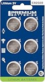 Premium CR2020 Lithium 3V Coin Cell - Japanese Engineered High Capacity Batteries (6 Pack)