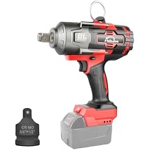 Cordless Impact Wrench 3/4 inch Brushless High Torque 1475 Ft-lbs 2000 N.m Heavy-Duty Impact Wrench Compatible with Milwaukee 18V Battery No Battery with 1/2" Socket Adapter