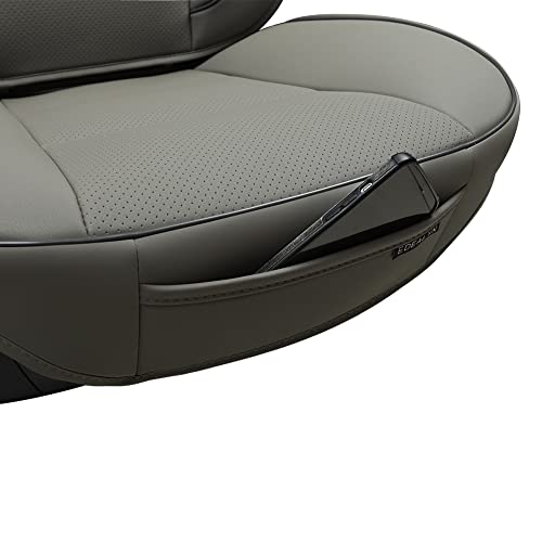Image of 1Piece Car Seat Cover PU Leather Front Car Seat Protector Driver Seat Cover Wrapping Edge Seat Bottom Coverfor Four Seasons (53x52 cm) (grey-a)