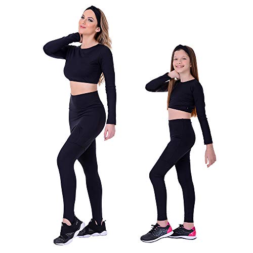 Kit Fitness Tal Mãe Tal Filha Manga Longa Preto Summer Soul (GG/2)