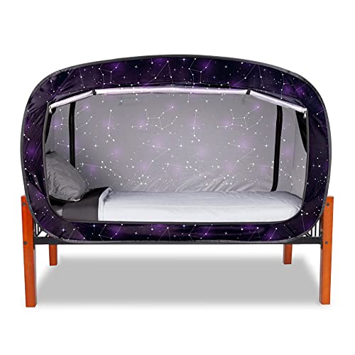 ANC POP Bed Tent Twin Bed Canopy Portable Dream Tent for Kids and Adult Indoor Sleeping Tents with 2 Doors Breathable Private Space Tents, Starry Constellation