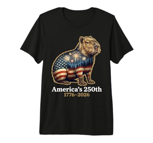 Capybara America's 250th Anniversary 1776 2026 4th of July Premium Tri-Blend T-Shirt
