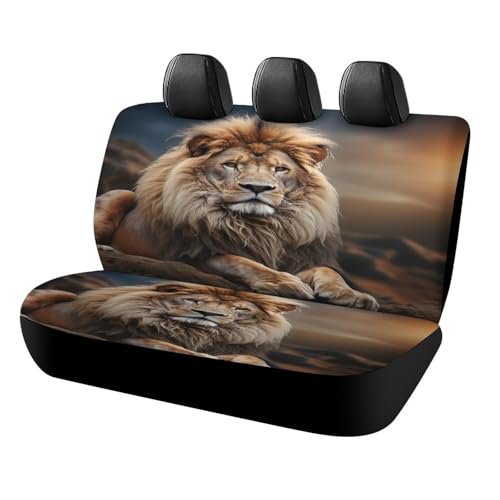 Funda de asiento trasera de león a prueba de arañazos para SUV y camiones
