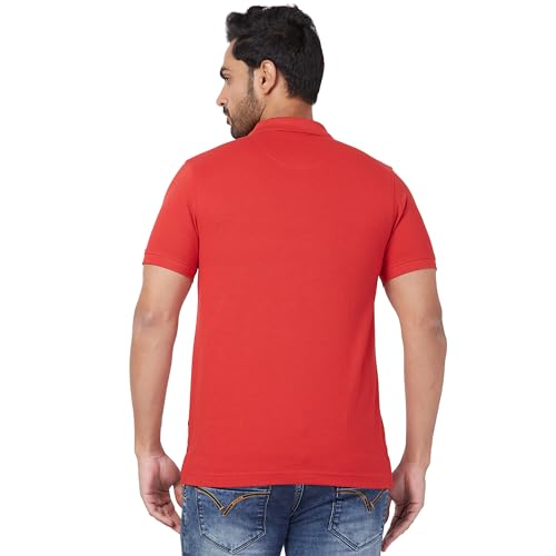 Image of Parx Men Regular Fit Solid Pattern Cotton Polyester Blend Half Sleeve Polo Neck Casual T-Shirt