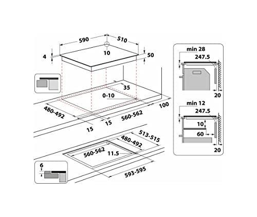 WHIRLPOOL WSQ4860NE Table de cuisson induction 4 foyers L60 cm Revetement verre - vue 8