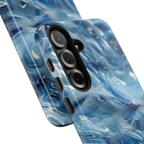 Coque Samsung S25 Plus rigide vagues bleues protège des rayures avec style - 2