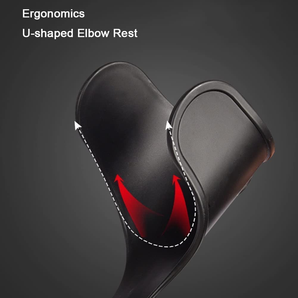 Seguridad Muletas Bastones plegables de aluminio para caminar, muletas ajustables ligeras, bastón para caminar en el antebrazo para adultos, bastones con diseño de reposabrazos en forma de U Cómodo