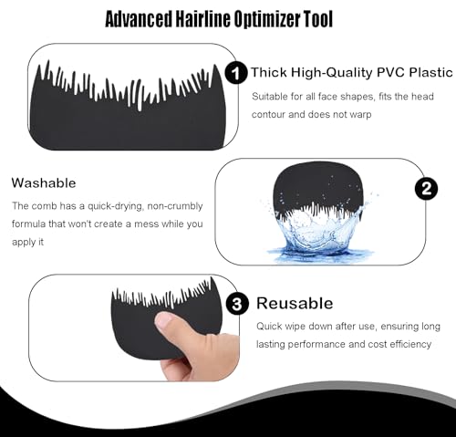 Hairline Optimizer Peine Negro Portátil 2 Piezas miniatura 3