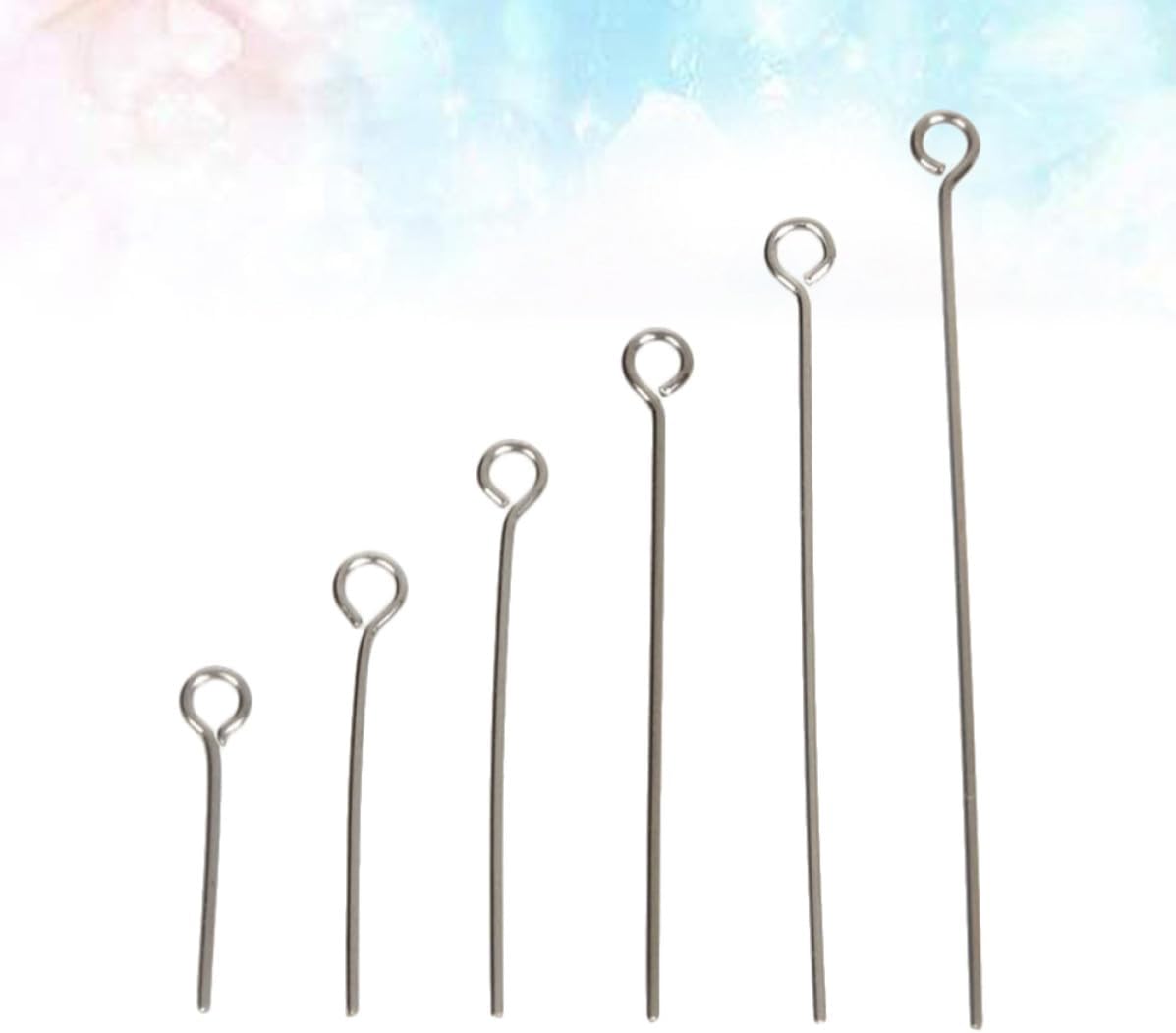 1200pcs Stainless Steel Open Eye Pins, Silver Set