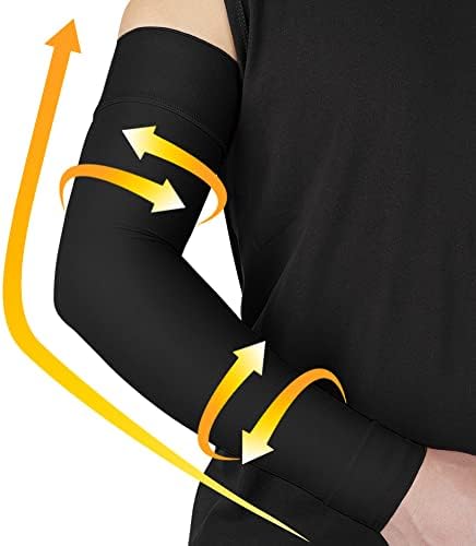 Beister Medical Compression Arm Sleeve for Men Women（Single）, 20-30 mmhg Full Arm Support with Silicone Band, Graduated Compression Arm Brace for Pain Relief, Swelling, Lipedema, Lymphedema, Arthritis