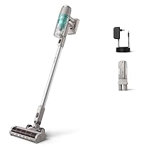 Philips Aspirapolvere cordless Serie 2000, Aspirazione potente su pavimenti duri, 40 minuti di autonomia, Spazzola con luce LED, Leggero, Filtrazione a 3 stadi, Montaggio a parete (XC2012, 01)