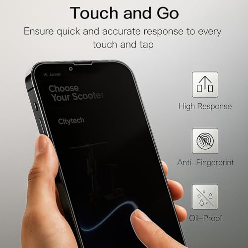 Image of Speaker Mesh Dust Filter Privacy Tempered Glass for iPhone 15 /16 (6.1 Inch) | Anti Spy | 9H Hardness | Anti Scratch | Bubble Free & Easy Installation | 1 Pack