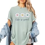 Life is Good Daisy Design - Womens Comfort Colors - Orchid Purple Retro Floral Positive Quote Graphic Tee (US, Alpha, X-Large, Regular, Regular, Bay)