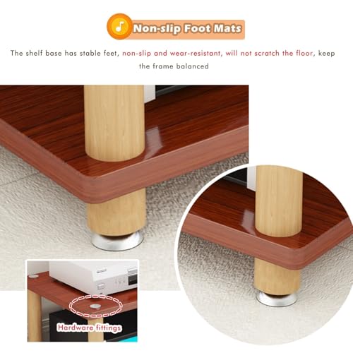 mueble equipo hifi Soporte Para Medios Audiovisuales De 2 Y 3 Niveles, Estante Para Componentes De Audio, Pantalla, Amplificador, Grabador, Receptor Estéreo De Alta Fidelidad, Centro De Entretenimient - imagen 5