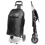Hoppa Shopping Trolley on Wheels, 57L Foldable Large Capacity 2 Wheel Grocery Granny Cart with Secure Lid & Side Pockets, Shopping Bags for the Elderly, Laundry, 30kg Limit Truck Trolley & Festivals
