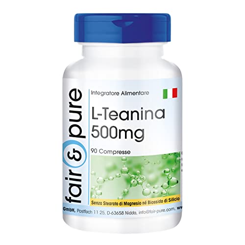 Fair & Pure® - L-Teanina 500mg - Vegan - Aminoacido da tè verde - 90 Compresse