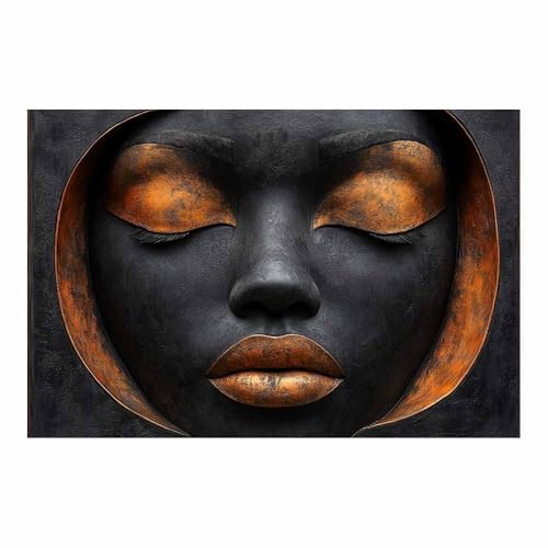 Toile femme noire africaine portrait abstrait BOHUO pour masquer un mur vide avec elegance
