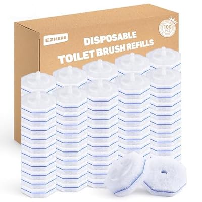 100 Count Toilet Wand Refills Compatible for Clorox, 5X Cleaning Power Toilet Bowl Cleaners & High-Density Disposable Toilet Brush Scrubber - No Falling Apart, Instant Foam Cleaning